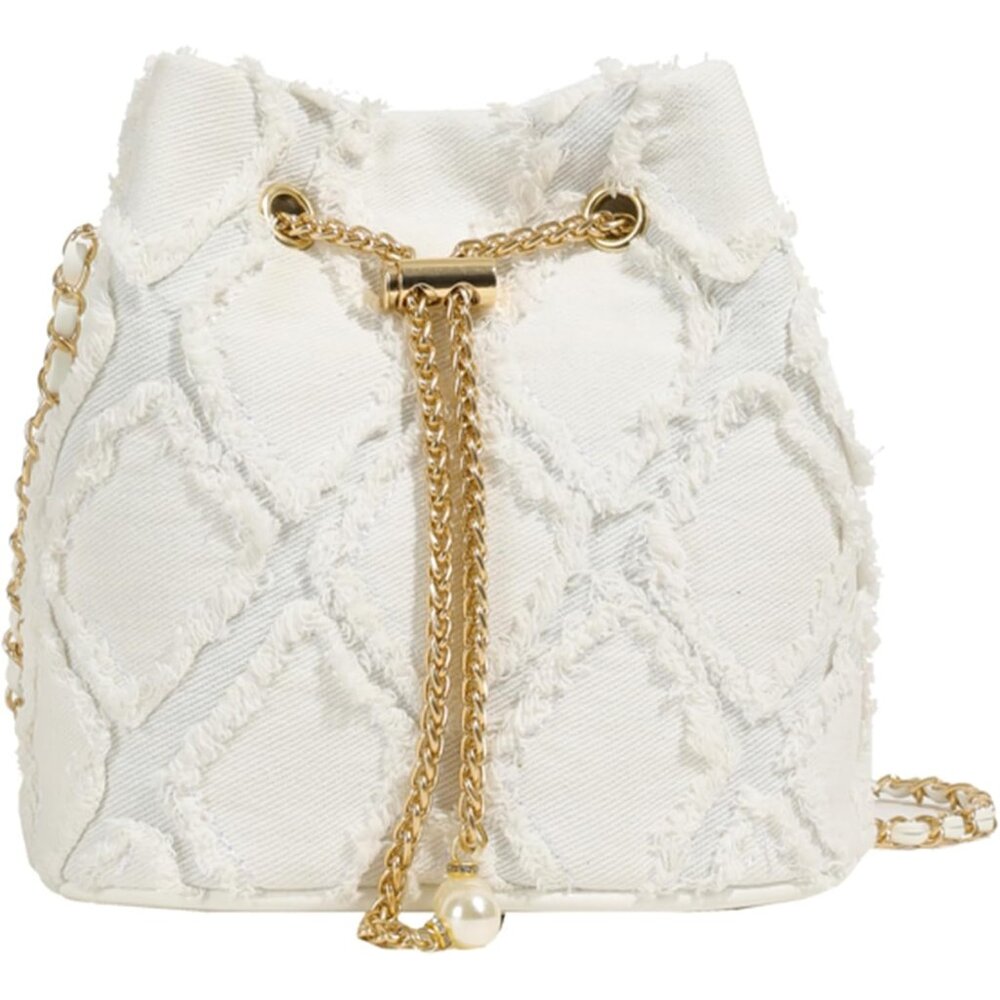 Denim Quilted Drawstring Jean Purses for Women Denim Clutch Hobo Bags Crossbody